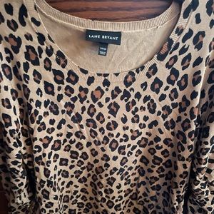Lane Bryant Leopard Print Sweater w/rushed sides.